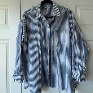 Madewell Blue and White Striped Button Down Shirt